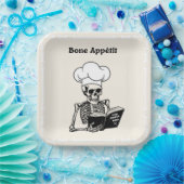 Personalisierte Teller, Koch Bone Appétit Skeleton Pappteller (Party)