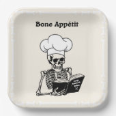 Personalisierte Teller, Koch Bone Appétit Skeleton Pappteller (Vorderseite)