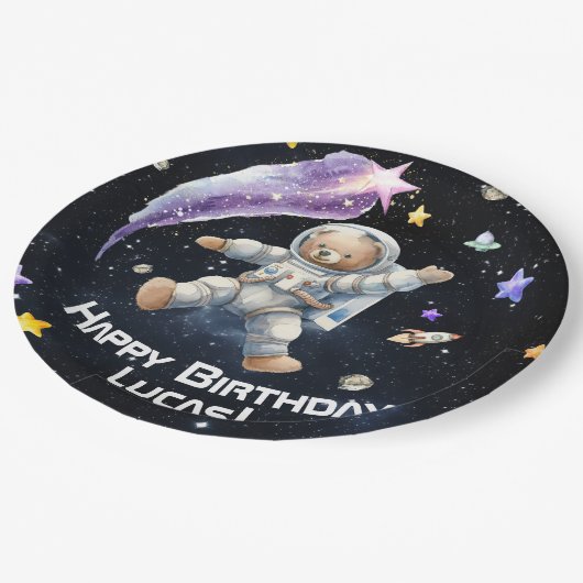 Personalisierte Teller mit räumlich anmutenden The (Schrägansicht)