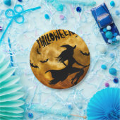 Personalisierte Teller von Halloween-Hexenpapier (Party)