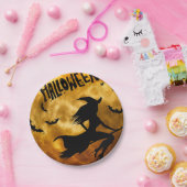 Personalisierte Teller von Halloween-Hexenpapier (Party)