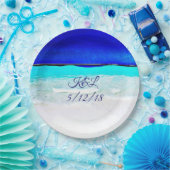 Personalisierte Teller von Wedding Blue Ocean Sand (Party)