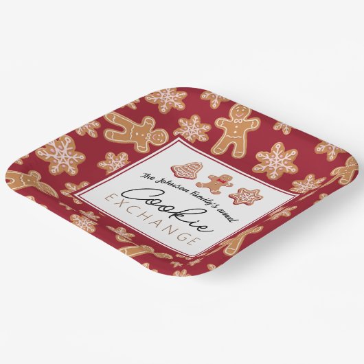 Personalisierte Teller Weihnachts-Cookie-Exchange (Gewinkelt)