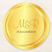 Personalisierte Template Imitats Gold Moderne Runder Pappuntersetzer (Vorderseite)