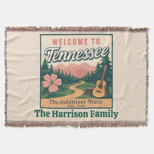 Personalisierte Tennessee-Wurfdecke Decke (Vorderseite)