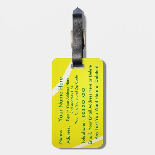 Personalisierte Tennis-Gepäck-Umbauten, Gepäckanhänger (Rückseite vertikal)