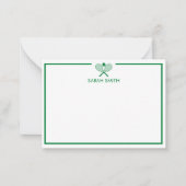 Personalisierte Tennis-Grüne und gelbe Kerben Mitteilungskarte (Vorderseite)