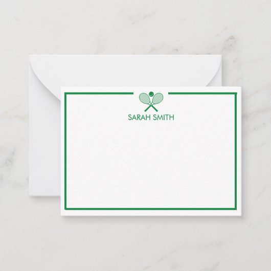 Personalisierte Tennis-Grüne und gelbe Kerben Mitteilungskarte (Vorderseite)