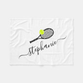 Personalisierte Tennis-Skriptname Lap Picnic Fleecedecke (Vorderseite (Horizontal))