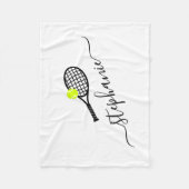 Personalisierte Tennis-Skriptname Lap Picnic Fleecedecke (Vorderseite)