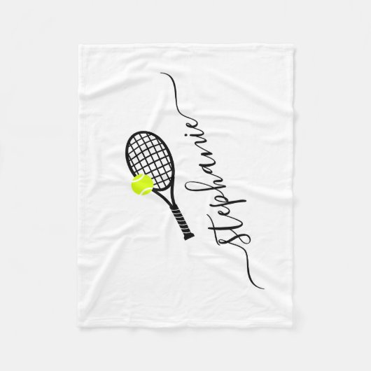 Personalisierte Tennis-Skriptname Lap Picnic Fleecedecke (Vorderseite)