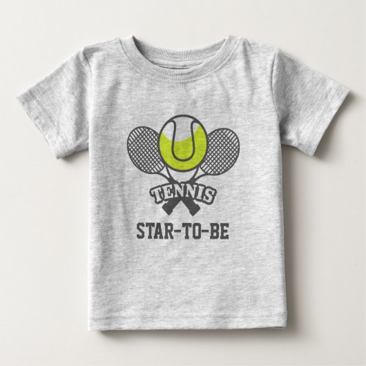Personalisierte Tennis-Star-Babytrampe Baby T-shirt (Vorderseite)