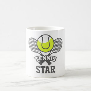 Personalisierte Tennis Star-Kaffee-Tasse Kaffeetasse