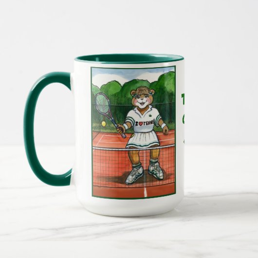 Personalisierte Tennis-Tasse für Trainer oder Tasse (Links)