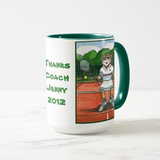 Personalisierte Tennis-Tasse für Trainer oder Tasse (VorderseiteRechts)