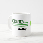 Personalisierte Tennis-Tassen Kaffeetasse (Vorderseite Links)