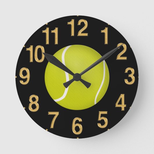 Personalisierte Tennis-Uhr mit IHREM TEXT Runde Wanduhr (Vorderseite)