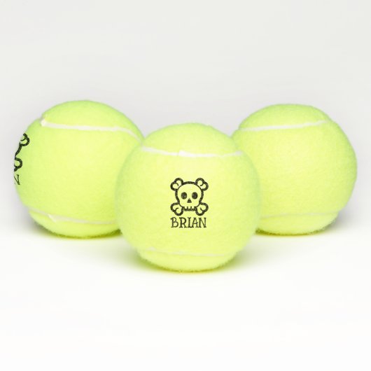 Personalisierte Tennisball mit Schädel und Knochen Tennisbälle (Multi)
