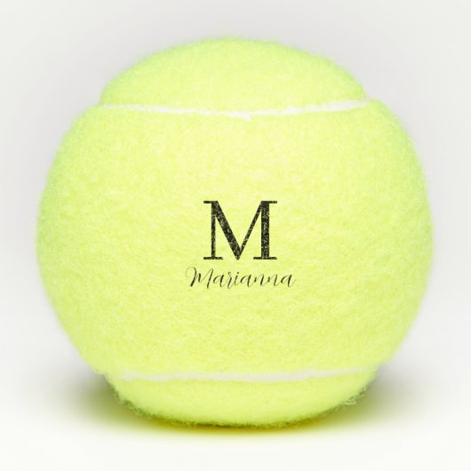 Personalisierte Tennisball Monogramm Initial & Nam Tennisbälle (Vorderseite)