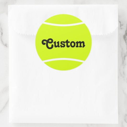 Personalisierte Tennisball-Round-Stickers Runder Aufkleber (Tasche)