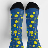 Personalisierte Tennisbälle typoblau Socken (Oben)