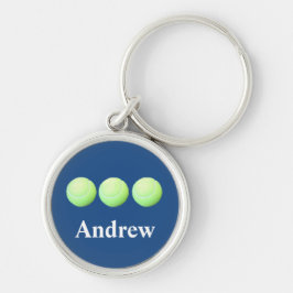 Personalisierte Tennisballs in einer Reihe Schlüsselanhänger