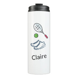 Personalisierte Tennisschuhe Racket & Green Ball N Thermosbecher