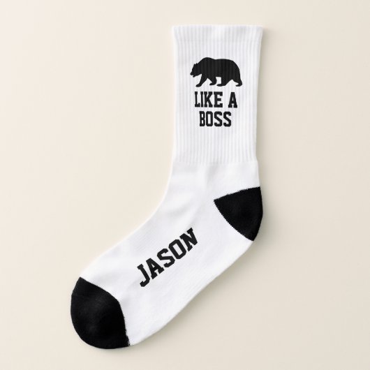 Personalisierte Tennissocken wie ein Bossbär Socken (Links - Außen)