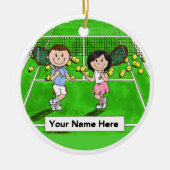 Personalisierte Tennisspieler - Spezielle Haarfarb Keramik Ornament (Vorne)