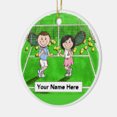 Personalisierte Tennisspieler - Spezielle Haarfarb Keramik Ornament (Links)