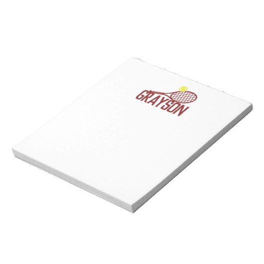 Personalisierte Tennissportfarben Name Notizblock (Rotiert)