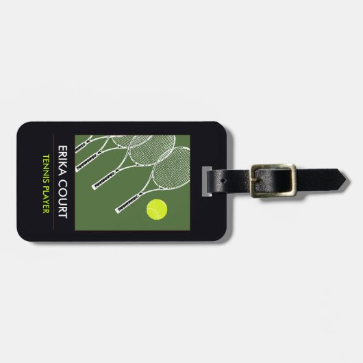 personalisierte Tennistenreise Gepäckanhänger (Vorderseite horizontal)