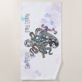 Personalisierte Tentakeln des linearen Blumenoktop Strandtuch (Vorderseite)