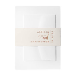 Personalisierte Terracotta Cream Script Wedding Einladungsbanderole