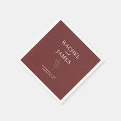 Personalisierte Terrakotta-Hochzeit Boho Minimal Serviette (Ecke)