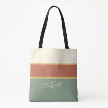 Personalisierte Terrakotta-Salbei-Monogramm-Tasche