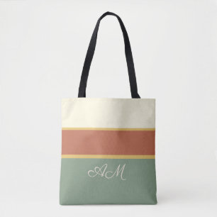 Personalisierte Terrakotta-Salbei-Monogramm-Tasche Tasche