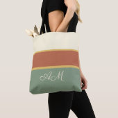 Personalisierte Terrakotta-Salbei-Monogramm-Tasche Tasche (Von Nahem)
