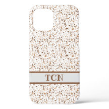 Personalisierte Terrazzo Braun und Beige und Weiß