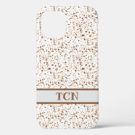 Personalisierte Terrazzo Brown und Beige und Weiß Case-Mate iPhone Hülle