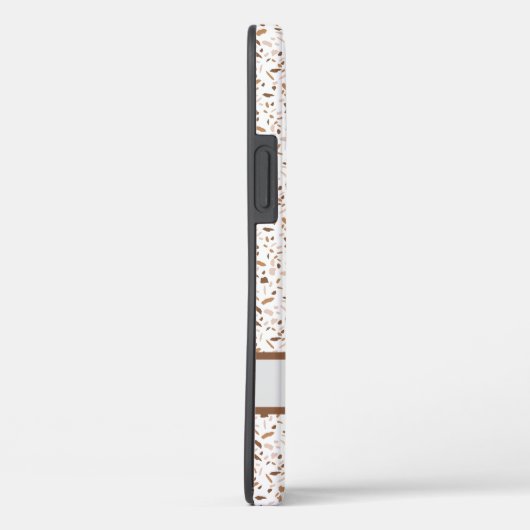 Personalisierte Terrazzo Brown und Beige und Weiß Case-Mate iPhone Hülle (Rückseite / Rechts)
