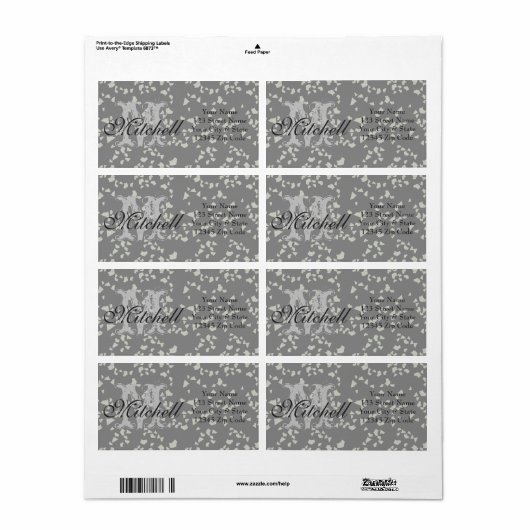 Personalisierte Terrazzo Versandadressen (Vorne)