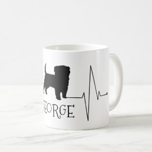 Personalisierte Terrier Liebe Mein Hund Herzschlag Kaffeetasse