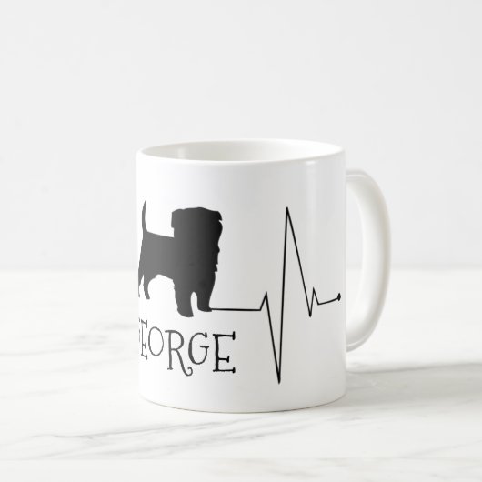 Personalisierte Terrier Liebe Mein Hund Herzschlag Kaffeetasse (VorderseiteRechts)