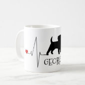 Personalisierte Terrier Liebe Mein Hund Herzschlag Kaffeetasse (Vorderseite Links)