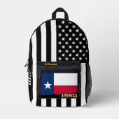 Personalisierte Texas Flag Tasche, amerikanische F Bedruckter Rucksack (Vorderseite)