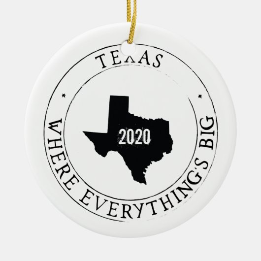 Personalisierte Texas-Ornament Keramik Ornament (Vorne)