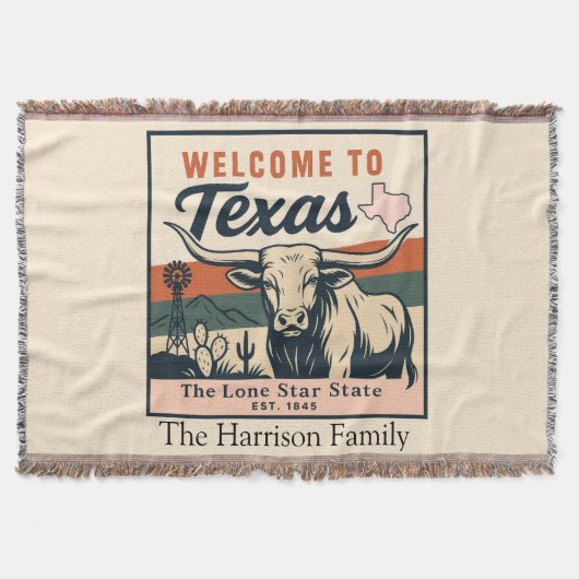 Personalisierte Texas-Wurfdecke Decke (Vorderseite)