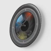 Personalisierte TEXT SLR-Kamera Zoom-Fotoleuchten Große Wanduhr (Winkel)