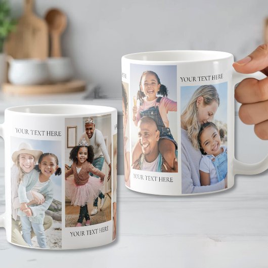 Personalisierte Text- und Fotocollage Kaffeetasse